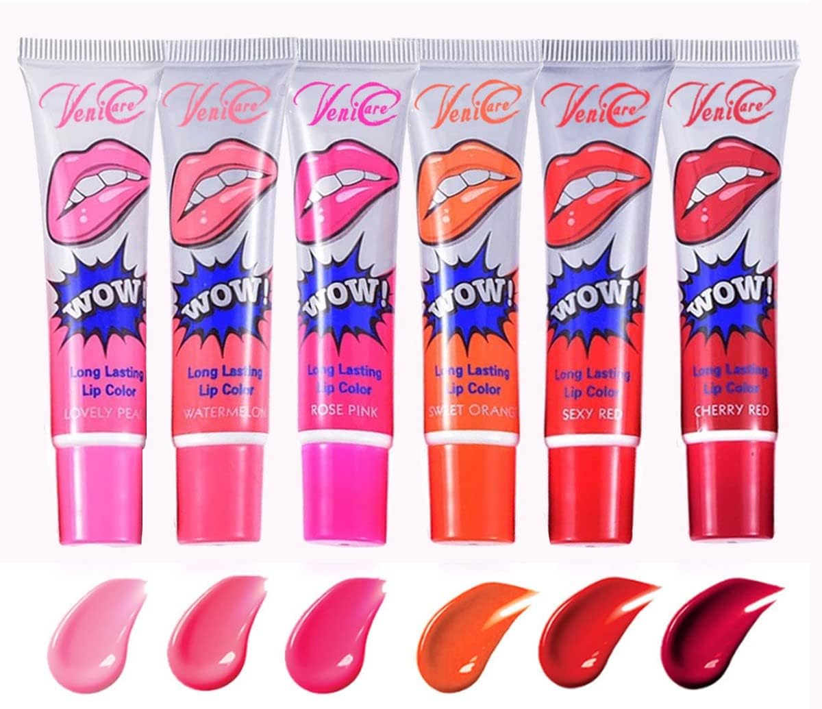 Azonee 6 Colors Lip Tint Stain Set, Colors Color Peel Off Lip Stain Lip Gloss Tattoo Mask Tint Long Lasting Waterproof Lip Gloss, Long Lasting Non-Stick Cup Peel Off Lip Party Lip Tint Makeup