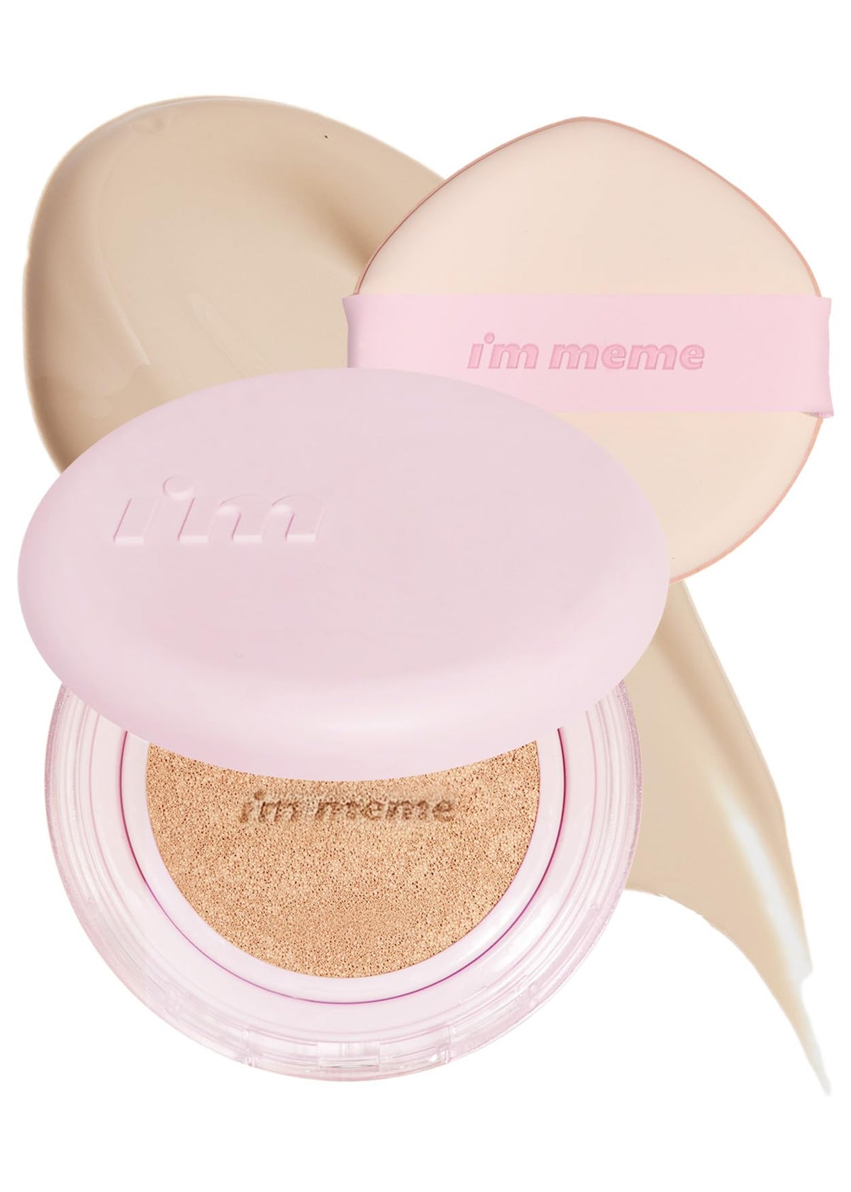 I'M MEME Wonder Velvet Cushion Foundation | Semi-Matte Cushion | Lightweight, High Coverage, Skin Moisturizing, Anti-darkening, Light Foundation makeup, Korean Cushion Foundation | 02 Beige