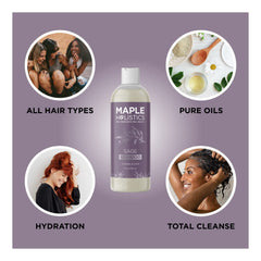 Maple Holistics Sage Shampoo for Anti Dandruff with Jojoba, Argan, and Organic Tea Tree Oil - Natural, Sulfate Free Treatment for Women and Men - Safe for Color Treated Hair (8 fl. oz.)