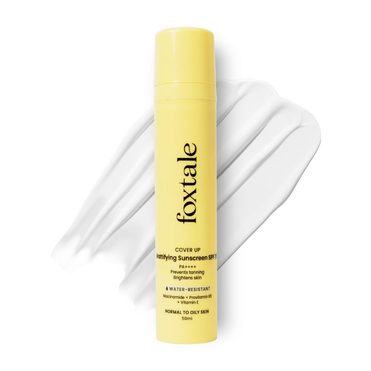 FoxTale Niacinamide Matte Sunscreen SPF 70+ PA++++ | No White Cast | Non Greasy | Prevents Tanning | UVA/UVB Protection | Lightweight | Men & Women | For Normal to Oily Skin | 50 ml