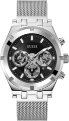 GUESS Men's Sport Multifunction 44mm Watch – Gunmetal & Blue Dial with Gunmetal Stainless Steel Case & Bracelet