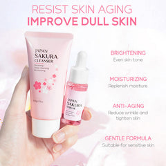 Fashion Base Skin Care Set - Sakura Skin Care Sets & Kits - Women Gift Sets with Cleanser,Serum,Eye Cream,essence Cream - Beauty Products For Women - Skin Care Routine Travel Kit (SetB)