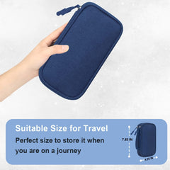 BOVKE Electronic Organizer Travel Cord Organizer Tech Accessories Travel Case Cable Organizer Bag Pouch Double Layer Charger Case for Charging Cables, Charger, Phone, Earbuds, Power Bank,blue