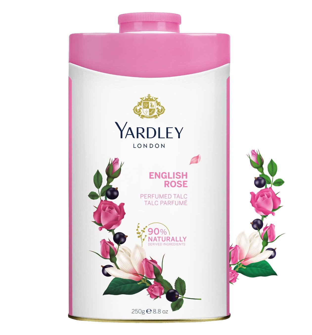 Yardley English Rose Perfumed Talcum Body Powder, All Day Fragrance, Soft And Feminine Freshness- 250 Gm