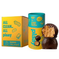 Plaay Peanut Butter Chocolate Truffles – keto dark chocolate snack with a peanut-packed center, gluten-free, made with clean ingredients for guilt-free indulgence – 10 x 30g