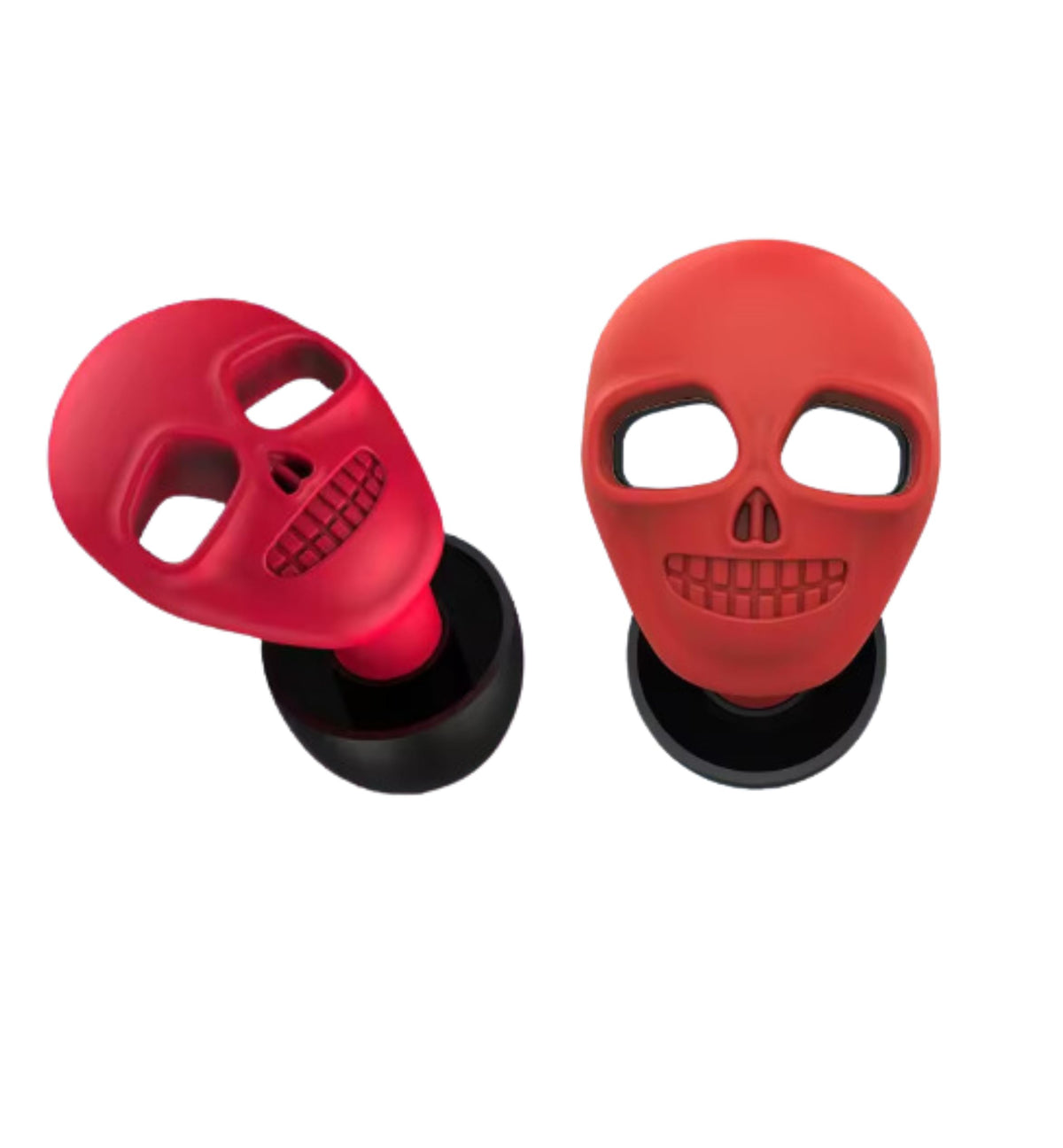 ARSH Red Skull Ear Plugs with 03 Sizes Tips S/M/L and Smart Carry Case for Sleeping Noise Cancelling Reusable Super Soft Earbuds Ear plugs for Sleeping Noise Reduction in Flights Concerts Silicone