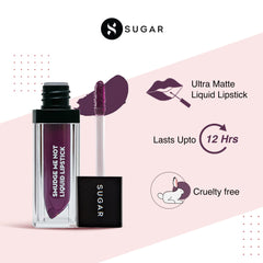 Sugar Cosmetics Smudge Me Not Liquid Lipstick, 19 Jet Set Violet (Magenta Purple), 4.5 ml