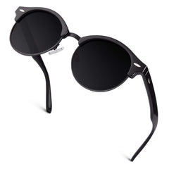 GQUEEN Classic Horn Rimmed Semi Rimless Polarized Sunglasses for Men Women GQO6