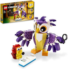 LEGO Creator 3in1 Fantasy Forest Creatures, Woodland Animal Toys Set for Kids - Rabbit to Owl to Squirrel Figures, Gifts for 7 Plus Year Olds 31125