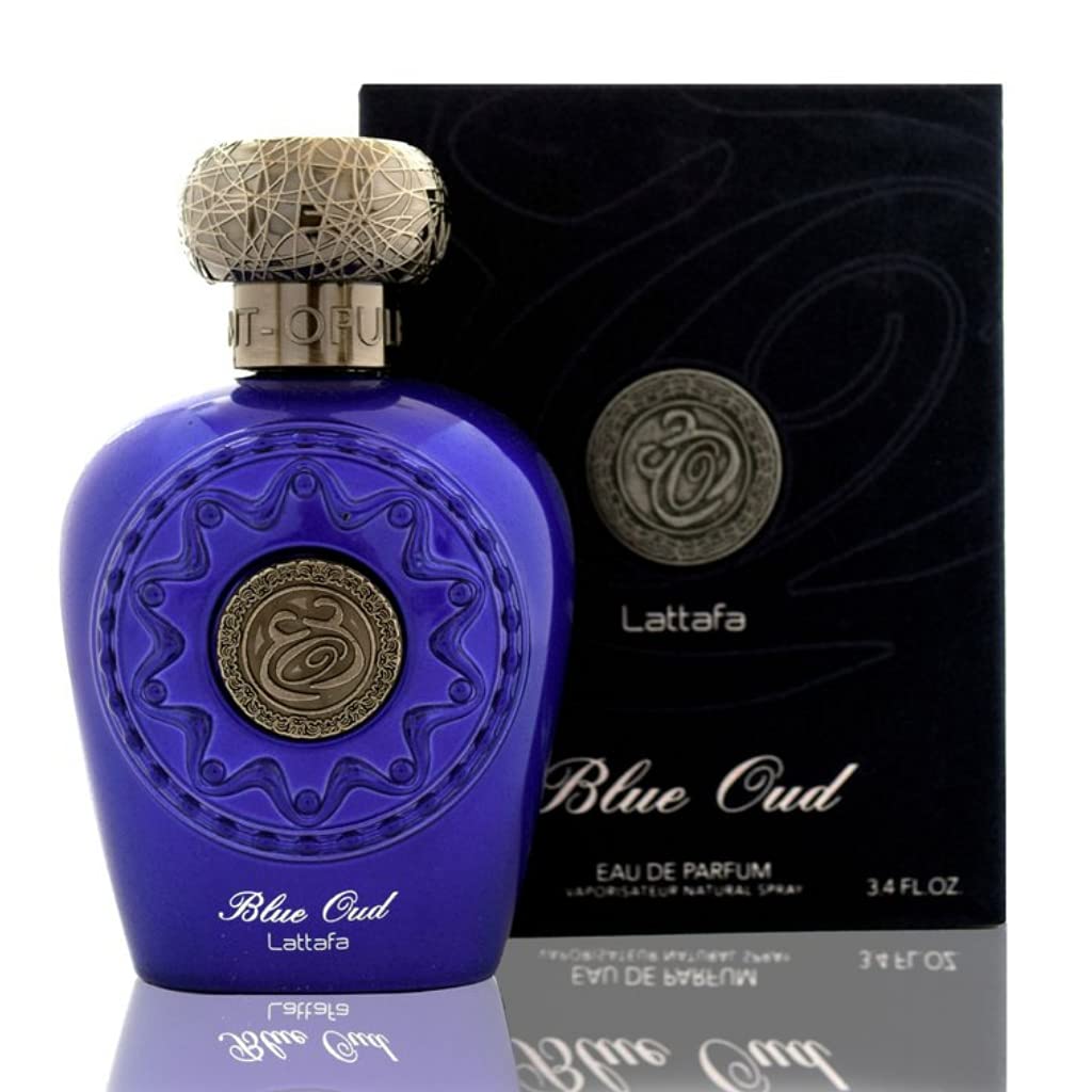 Lattafa Perfumes Opulent OUd EDP-100ML/3.4Oz| sweet-spicy,Woody, Leather, floral,Musk,Amber & Patchouli (Blue Oud)