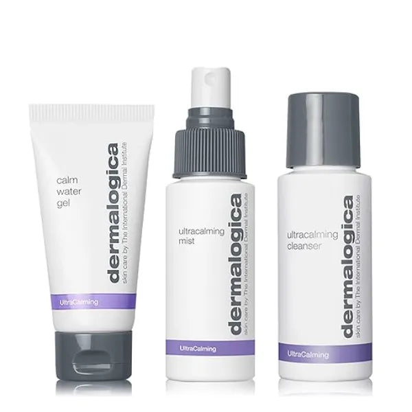 Dermalogica Sensitive Skin Rescue Kit Set Contains Face Wash, Toner, and Face Moisturizer Skin Care To Calm, Soothe and Minimize Irritation