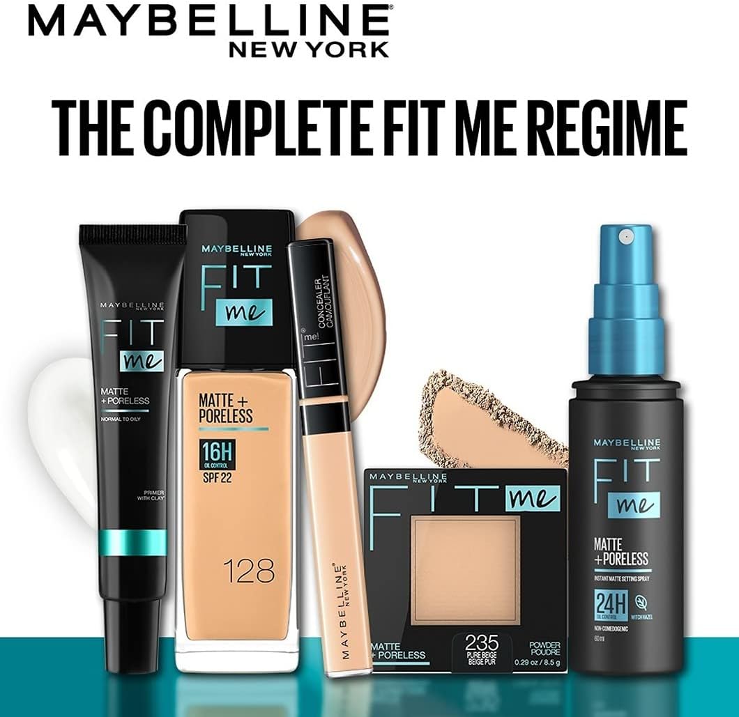 Maybelline New York Perfect Fit Me Flawless Matte Base Makeup Combo Conceal For Oily Skin+Blend Duo Kit,Medium Coverage Fit Me Foundation Powder 115 (30Ml)+Fit Me Concealer Shade 10 (6.8Ml),Pack Of 1