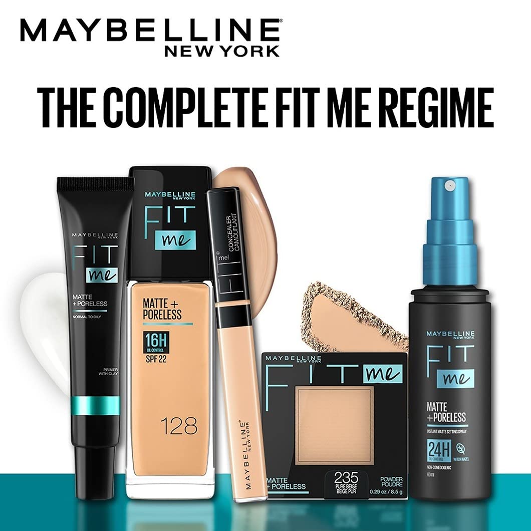 Maybelline New York Perfect Fit Me Flawless Matte Base Makeup Combo Conceal For Oily Skin+Blend Duo Kit,Medium Coverage Fit Me Foundation Powder 115 (30Ml)+Fit Me Concealer Shade 10 (6.8Ml),Pack Of 1