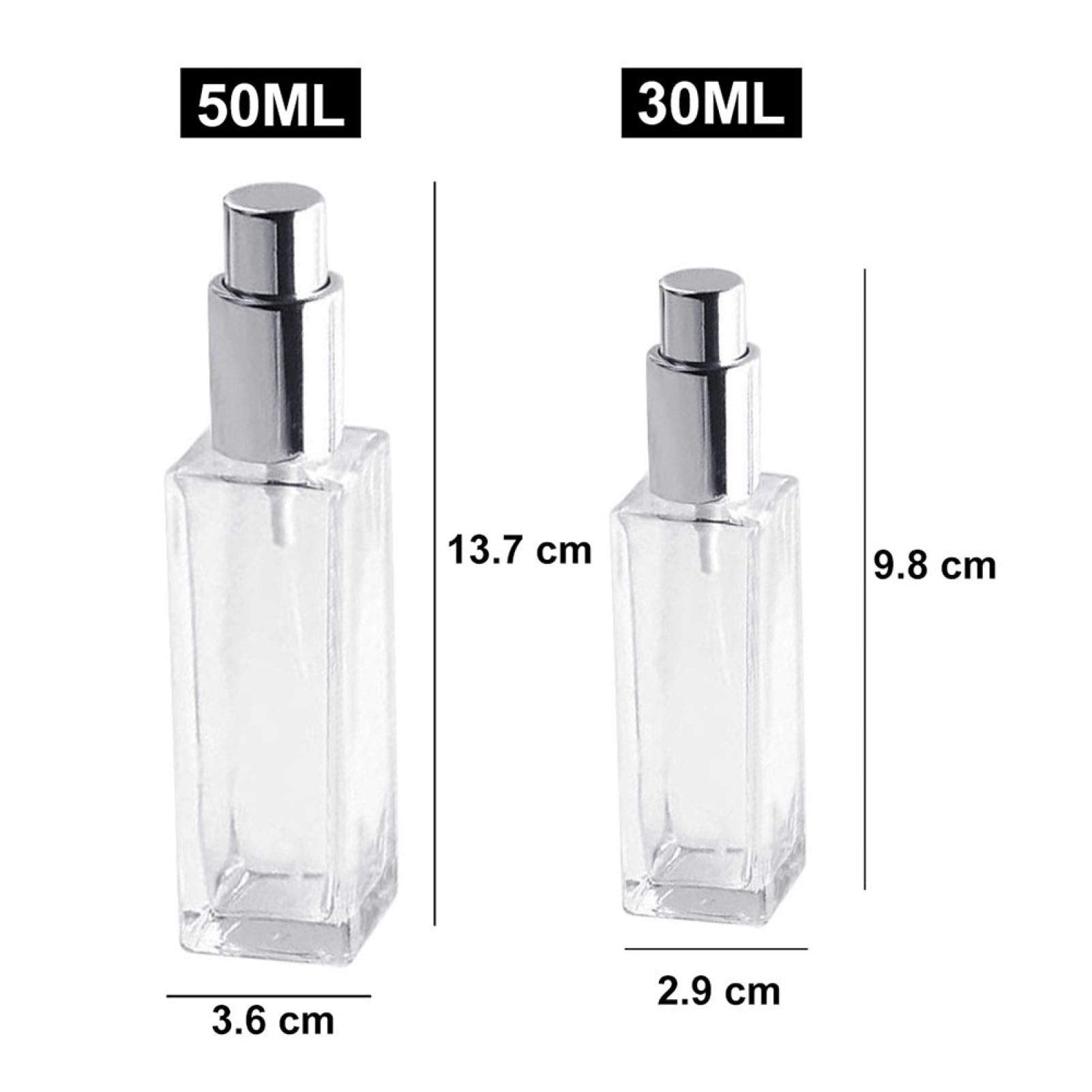 30/50ml Portable Clear Glass Refillable Perfume Atomizer Empty Spray Bottle - Black 30ml