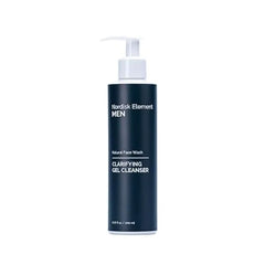 Nordisk Element Men’s Face Wash Clarifying Gel Cleanser with Plum Extract Daily Gentle Vegan Facial Wash for All Skin Types, Hydrating, Non Stripping, Sulfate Free, pH Balanced, 6.76 Fl Oz