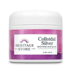 HERITAGE STORE Colloidal Silver Soothing Skin Salve with Aloe Vera, Lavender Water, Honey, Baking Soda & More, Nourishes & Calms Dry, Problem Areas of the Skin, 2oz