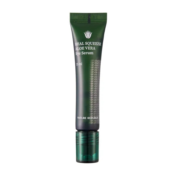 Nature Republic Real Squeeze Aloe Vera Eye Serum-Under Eye Dark Circles Roller For Puffy Eyes Aftersun Cooling Moisturizing & Hydrating Glow, 15ml