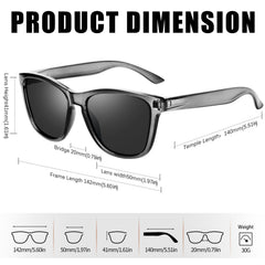 KANASTAL Polarized Sunglasses for Women, Classic Square Mens Sun Glasses, Lightweight Shades for Womens Outdoor 100% UV400 Protection Driving Fishing Golf Outdoor Activities