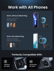 LISEN Fits MagSafe Car Mount Upgrade 18 Magnets Fit iPhone 16 Pro Max Car Phone Holder Mount Super Stable Magnetic Phone Holder for Car Air Vent for Magsafe iPhone 13/14/15 Pro Max Plus