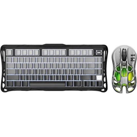 GravaStar Mercury K1 75% Wireless Mechanical Gaming Keyboard, with Mercury M1 Pro Wireless Gaming Mice