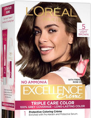 L’Oréal Paris L'Oreal Excellence Creme Hair Color, 5 Natural Brown, 72ml+100g