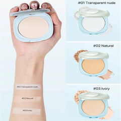 3Pcs Sunscreen Whitening Waterproof Setting Powder Compact, SPF15+ Sun Protection Waterproof Sweatproof Setting Powder for Face