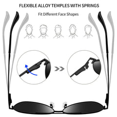 Joopin Sunglasses for Men Women, Polarized Classic Sunglasses Lightweight Metal Frame UV400 Protection