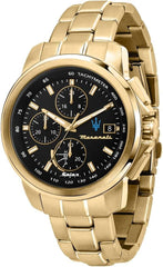 Maserati Men's Successo R8873645002 Gold Stainless-Steel Quartz Dress Watch - Black/Gold