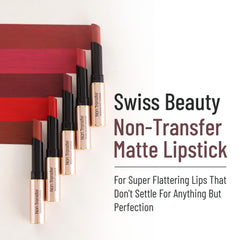 Swiss Beauty Non-Transfer Waterproof Lipstick with Jojoba Seed Oil | Matte Finish | Long-Lasting | Highly Pigmented | Shade- Bare, 3gm
