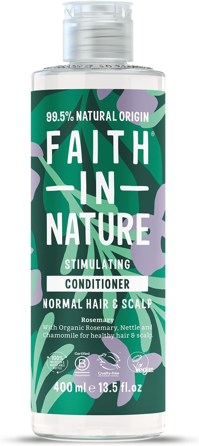 Faith in Nature | 400 ml | Stimulating Conditioner | Rosemary for Normal Hair & Scalp | 99.5% Natural Origin | With Organic Rosemary, Nettle & Chamomile | Vegan & Cruelty-Free