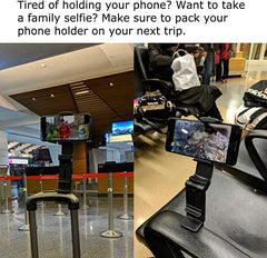 Mirfa, Universal Airplane in Flight Phone Mount. Handsfree Phone Holder for Desk with Multi-Directional Dual 360 Degree Rotation. Pocket Size Travel Essential Accessory for Flying.