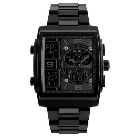 Skmei Casual Watch For Men Analog-Digital Stainless Steel, 1274 - Black