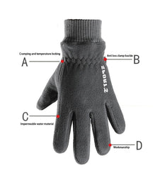 Winter Gloves, Women's Fleece Touchscreen Gloves with Water Repellent Technology Cold Weather, One Size - Black