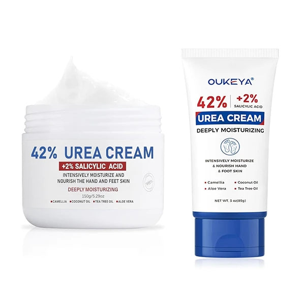 OUKEYA Urea Cream 42% plus Salicylic Acid 2% Net 5.29 Oz for Dry Cracked Feet, Heels, Knees, Elbows, Hands Repair Treatment with Urea Cream 40 Percent.Urea Cream Stick for Foot and Hand Cream Tube