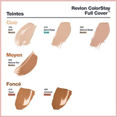 Revlon ColorStay Full Cover Longwear Matte Foundation, Heat & Sweat Resistant Lightweight Face Makeup, Buff (150), 30ml