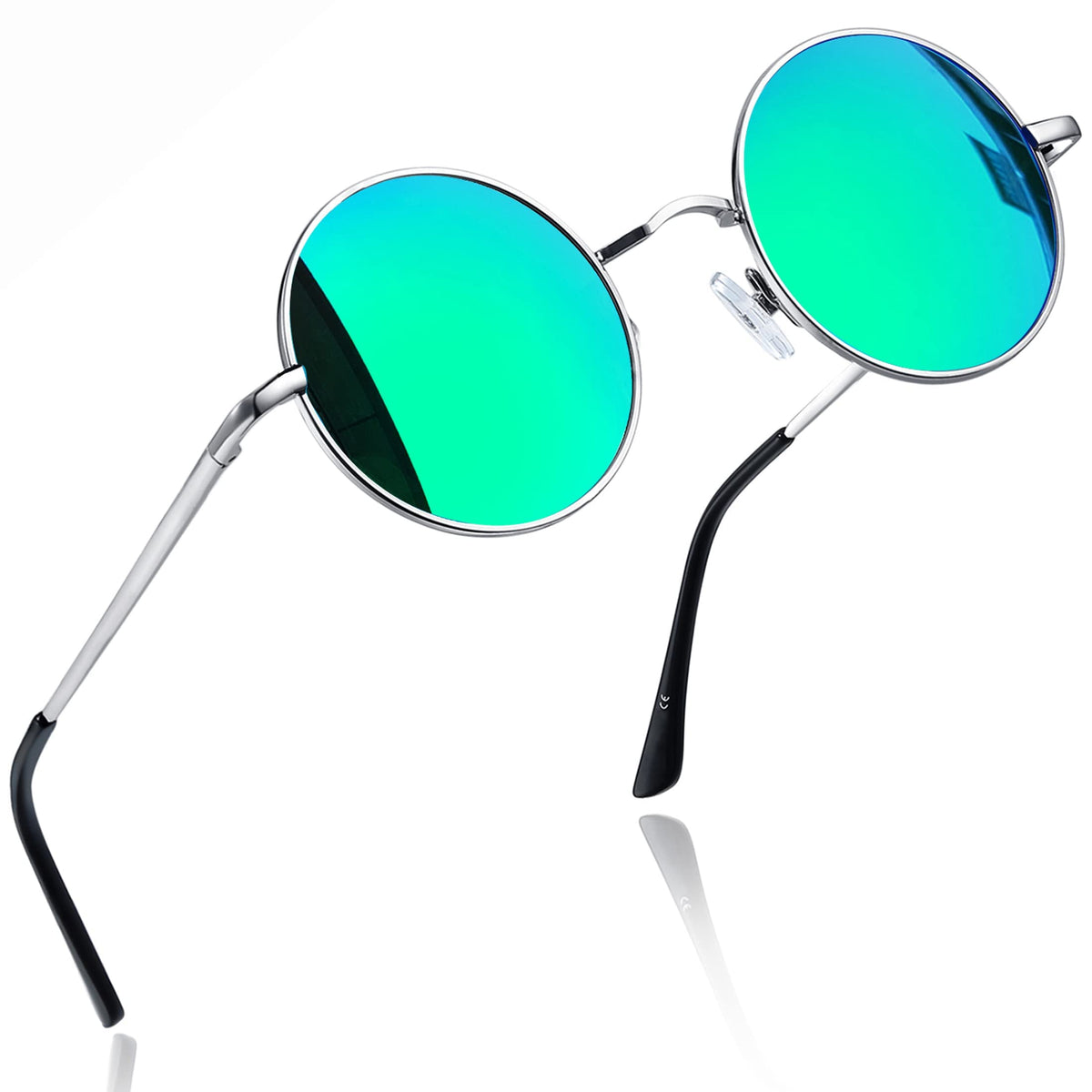 Joopin Round Polarized Sunglasses for Men Women, UV Protection Sun Glasses Small Circle Hippie Lennon Shades Sunglasses