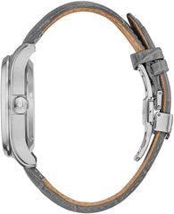 Bulova Men's Classic Wilton 6-Hand Chronograph Quartz, Luminous Hands, Textured Dial, Roman Numeral Markers - Gray