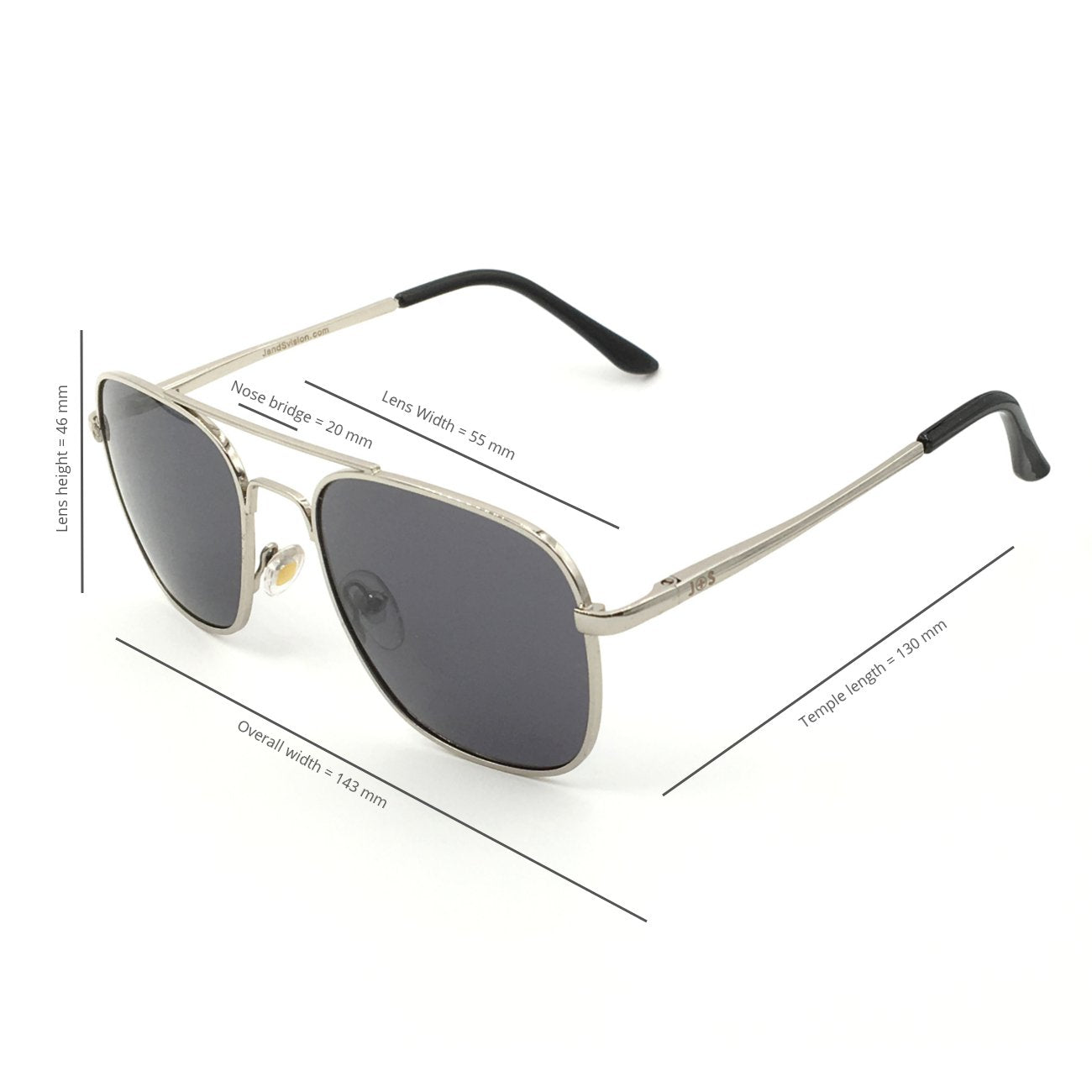 J+S Premium Military Style Classic Aviator Sunglasses, Polarized, 100% UV protection
