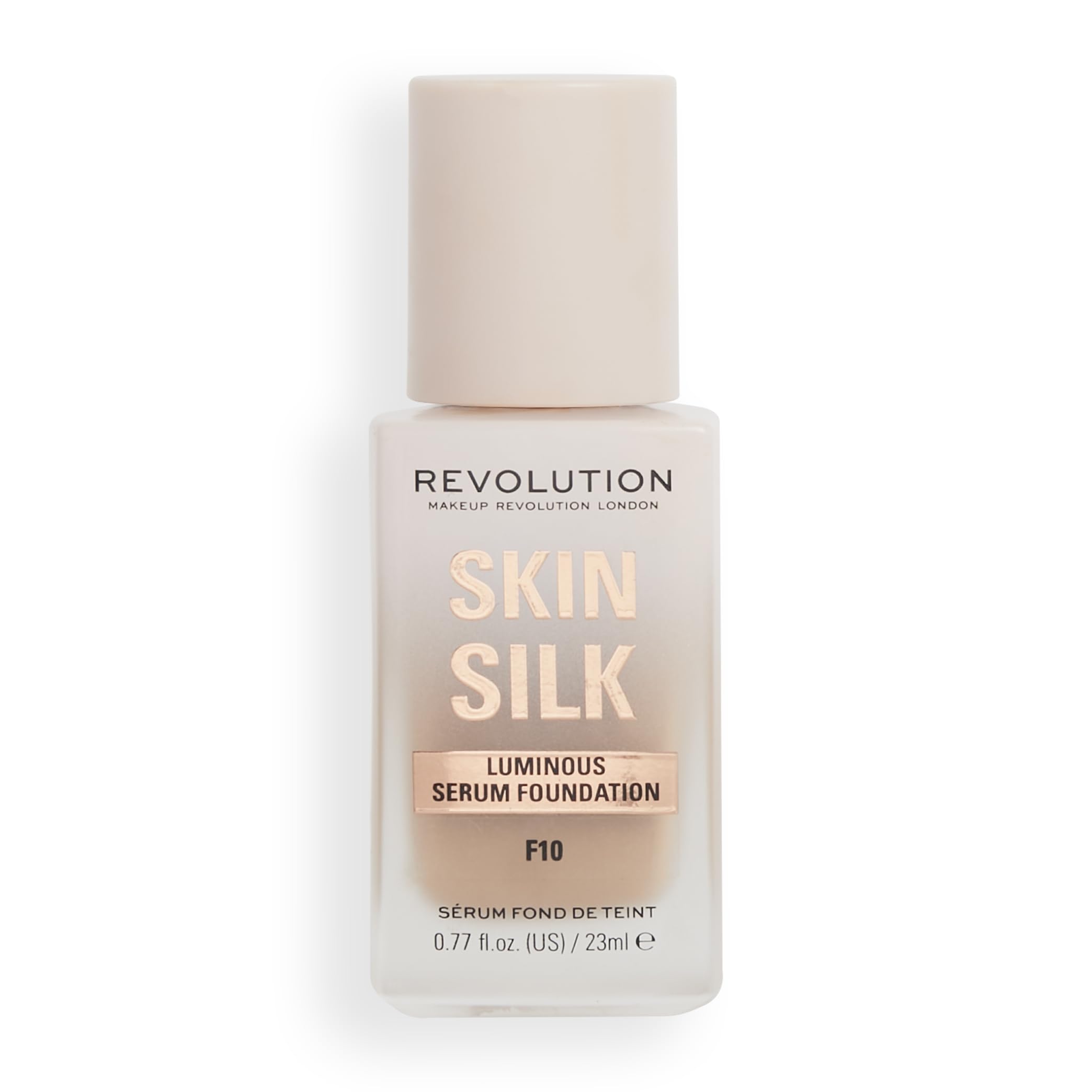 Makeup Revolution, Skin Silk Serum Foundation, Light to Medium Coverage, Contains Hyaluronic Acid, F10, 23 ml