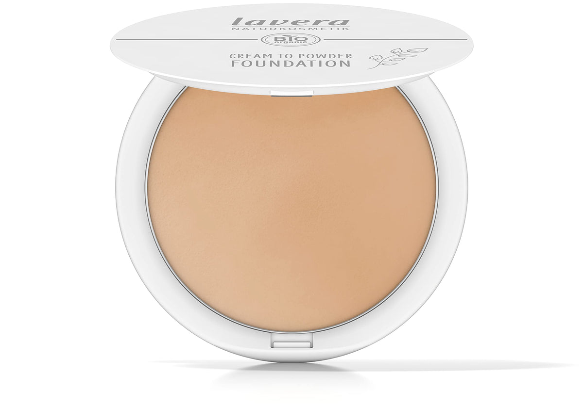 lavera Cream to Powder Foundation -Tanned 02- nude - Bio-Mandelöl & Vitamin E - Vegan - feuchtigkeitsspendend - Intensive Deckkraft (1 X 10,5g)