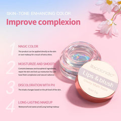 NALACAL Color Change Blush, Clear Liquid Blush Cream Moisturizing Blusher Halo dyeing naturally Blush Rouge Multi-use Makeup Cream For Cheeks Face Lips Waterproof Blush Gel Lip Oil