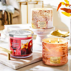 Bath & Body Works and Peach Bellini 3 Wick Scented Candle 411g - with Essential Oils