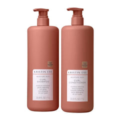 Kristin Ess Hair Curl Shampoo and Conditioner Set for Curly Hair - Moisturizing, Anti Frizz, Silicone Free Shampoo and Conditioner - 1L Each