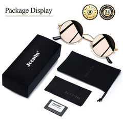 Joopin Round Polarized Sunglasses for Men Women, UV Protection Sun Glasses Small Circle Hippie Lennon Shades Sunglasses