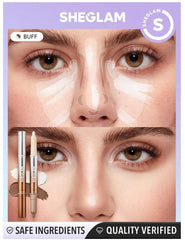 SHE GLAM Fine Line 2-In-1 Nose Contour & Highlight Pen-Buff,1.25 g
