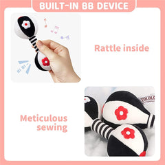 ELECDON 2PCS Baby Dumbbell Toy, Baby Rattles Toys for Toddler, Rattle Shaker Set, Teething Toys for Babies 0-12 Months, Soft Plush Rattles Baby Toys for Newborns, Newborn Birthday Gift