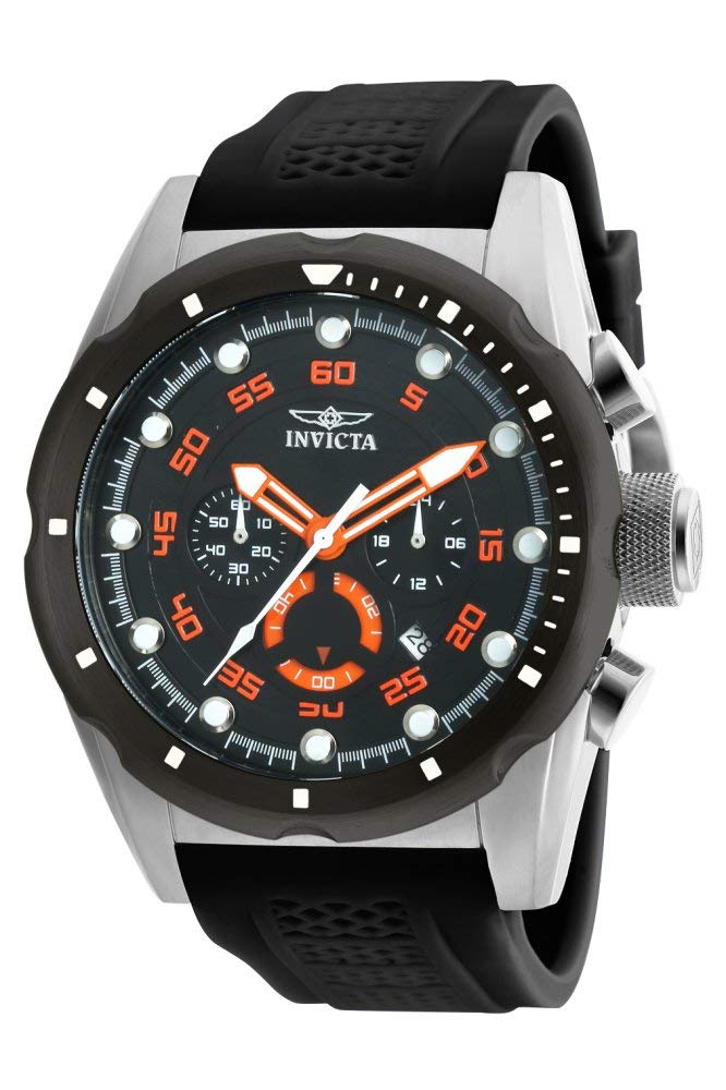 Invicta Men's Quartz Watch, Chronograph Display and Silicone Strap - 20305 - Black