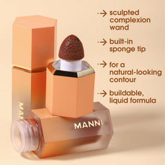 Bronzer Contour Stick - Cream Bronzer Contour Wand- Liquid Bronzer With Cushion Applicator - Smooth Natural Matte Finish Contour Wand - Bronzer Beauty Products Natural Makeup Effect (Sunset Bronze)