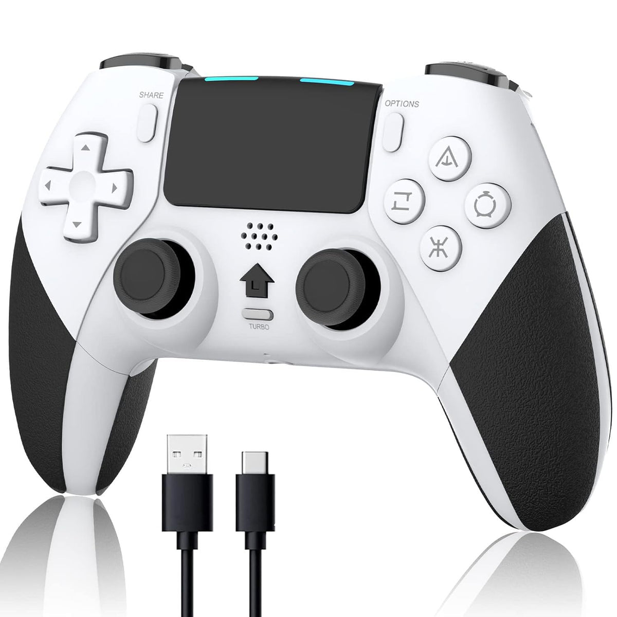 NALACAL Wireless Pro Controller Compatible with PS4 /PS4 Pro/PS4 Slim Console, Gaming Remote with Built-in 800mAh Rechargeable Battery, Precise Joystick, Audio, Turbo, Advanced Buttons Programming
