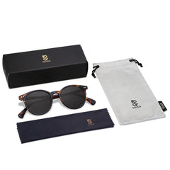 SOJOS Small Round Classic Polarized Sunglasses for Women Men Vintage Style UV400 Lens MAY SJ2113